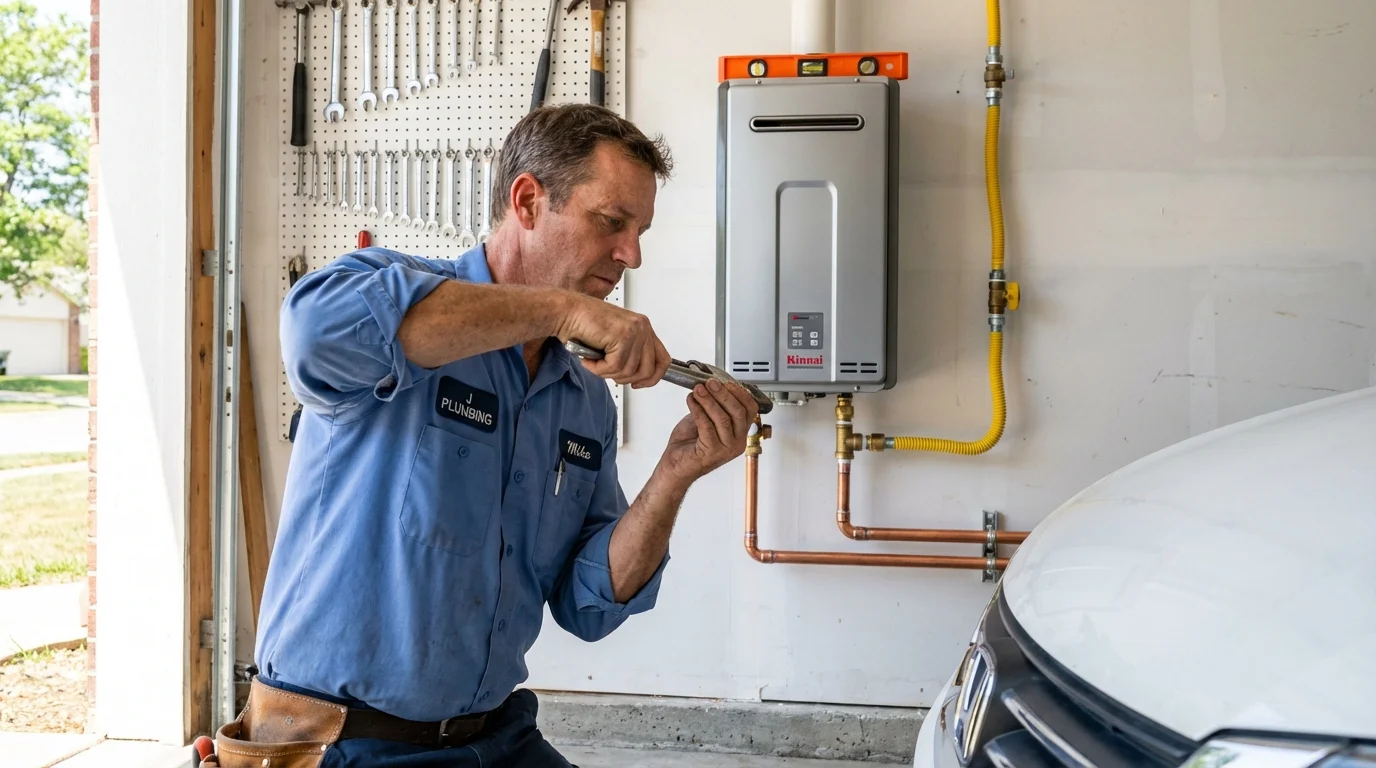 Tankless water heater installation by a Johns Plumbing LLC plumber in Greer